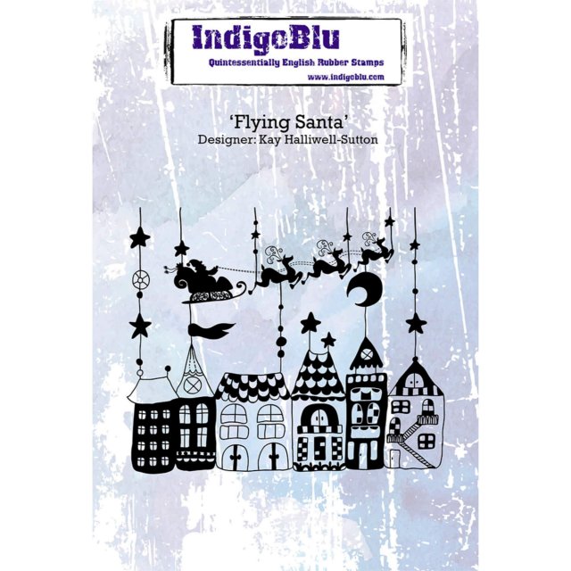 IndigoBlu Stamps IndigoBlu A6 Rubber Mounted Stamp Flying Santa