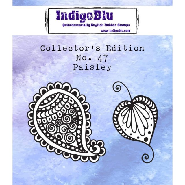 IndigoBlu Stamps IndigoBlu A7 Rubber Mounted Stamp Collectors Edition No 47 - Paisley | Set of 2