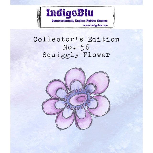 IndigoBlu Stamps IndigoBlu A7 Rubber Mounted Stamp Collectors Edition No 56 - Squiggly Flower