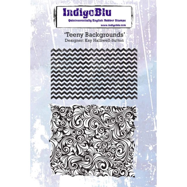 IndigoBlu Stamps IndigoBlu A6 Rubber Mounted Stamp Teeny Backgrounds | Set of 2