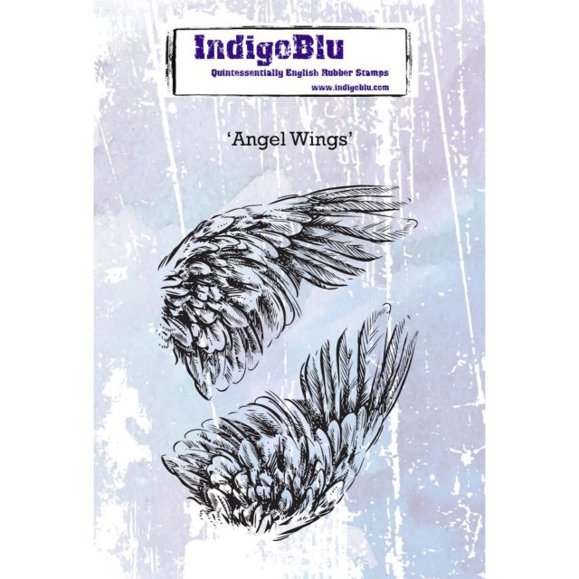IndigoBlu Stamps IndigoBlu A6 Rubber Mounted Stamp Angel Wings | Set of 2
