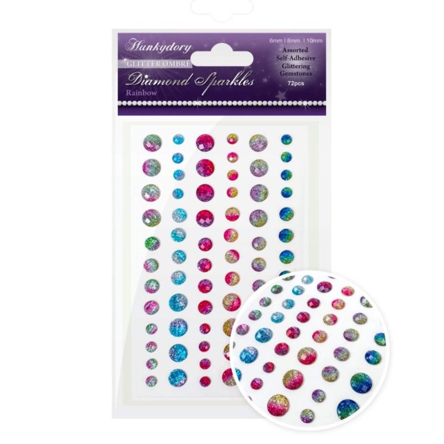 Diamond Sparkles Hunkydory Diamond Sparkles Gemstones Glitter Ombre Rainbow | Pack of 72