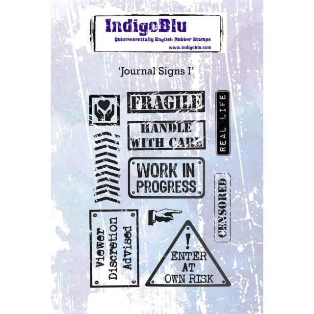 IndigoBlu Stamps IndigoBlu A6 Rubber Mounted Stamp Journal Signs | Set of 10