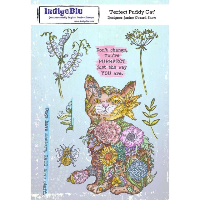 IndigoBlu Stamps IndigoBlu A5 Rubber Mounted Stamp Perfect Puddy Cat | Set of 8