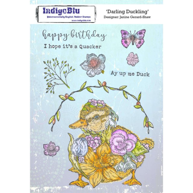IndigoBlu Stamps IndigoBlu A5 Rubber Mounted Stamp Darling Duckling | Set of 10