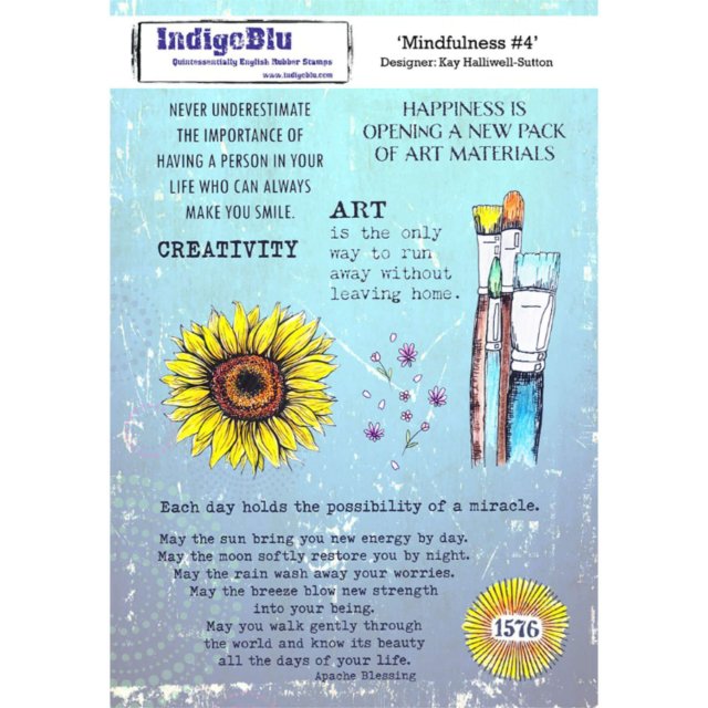 IndigoBlu Stamps IndigoBlu A5 Rubber Mounted Stamp Mindfulness 4 | Set of 10