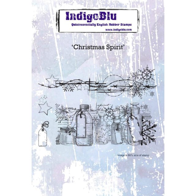 IndigoBlu Stamps IndigoBlu A6 Rubber Mounted Stamp Christmas Spirit | Set of 4