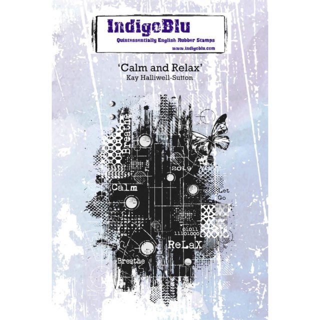 IndigoBlu Stamps IndigoBlu A6 Rubber Mounted Stamp Calm and Relax