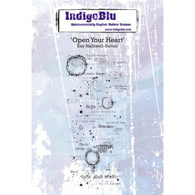 IndigoBlu Stamps IndigoBlu A6 Rubber Mounted Stamp Open Your Heart