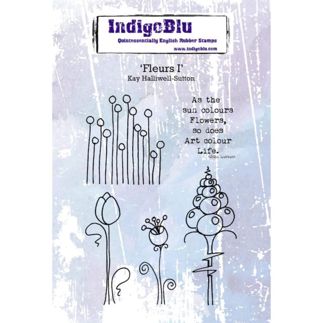 IndigoBlu Stamps IndigoBlu A6 Rubber Mounted Stamp Fleurs I | Set of 5