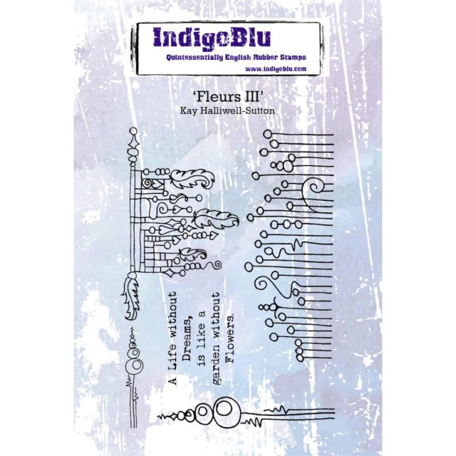IndigoBlu Stamps IndigoBlu A6 Rubber Mounted Stamp Fleurs Ill | Set of 5
