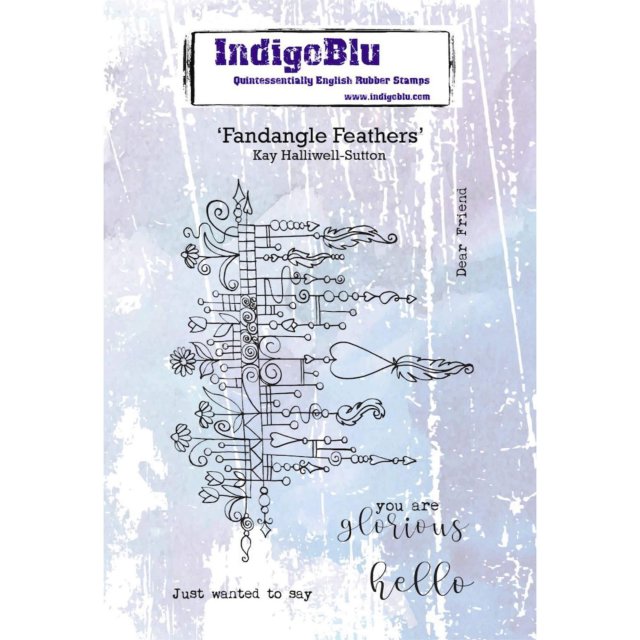 IndigoBlu Stamps IndigoBlu A6 Rubber Mounted Stamp Fandangle Feathers | Set of 5