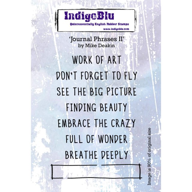 IndigoBlu Stamps IndigoBlu A6 Rubber Mounted Stamp Journal Phrases II | Set of 8