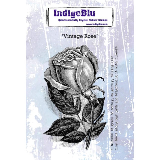 IndigoBlu Stamps IndigoBlu A6 Rubber Mounted Stamp Vintage Rose | Set of 2