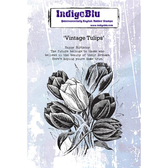 IndigoBlu Stamps IndigoBlu A6 Rubber Mounted Stamp Vintage Tulips | Set of 2