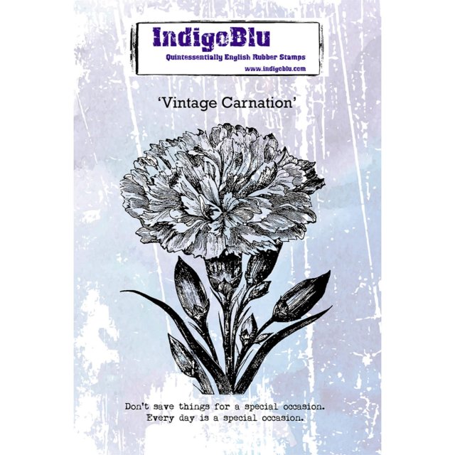 IndigoBlu Stamps IndigoBlu A6 Rubber Mounted Stamp Vintage Carnation | Set of 2