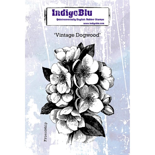 IndigoBlu Stamps IndigoBlu A6 Rubber Mounted Stamp Vintage Dogwood | Set of 2