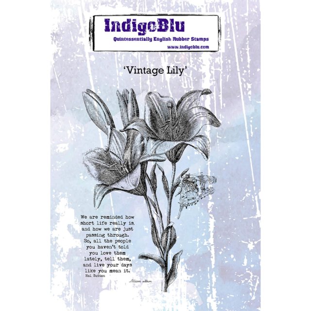 IndigoBlu Stamps IndigoBlu A6 Rubber Mounted Stamp Vintage Lily | Set of 2