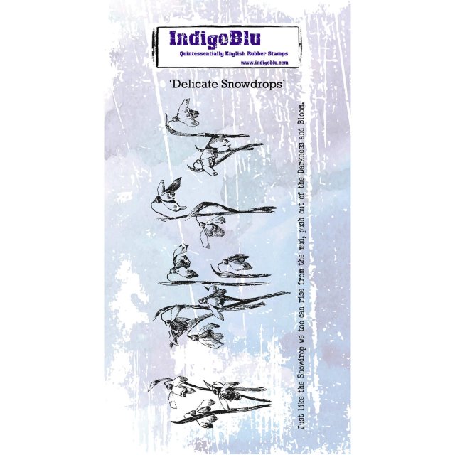 IndigoBlu Stamps IndigoBlu DL Rubber Mounted Stamp Delicate Snowdrops | Set of 2