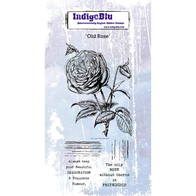 IndigoBlu Stamps IndigoBlu DL Rubber Mounted Stamp Old Rose | Set of 5