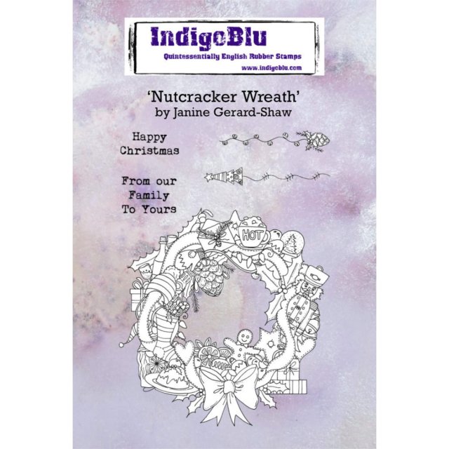 IndigoBlu Stamps IndigoBlu A6 Rubber Mounted Stamp Nutcracker Wreath | Set of 5