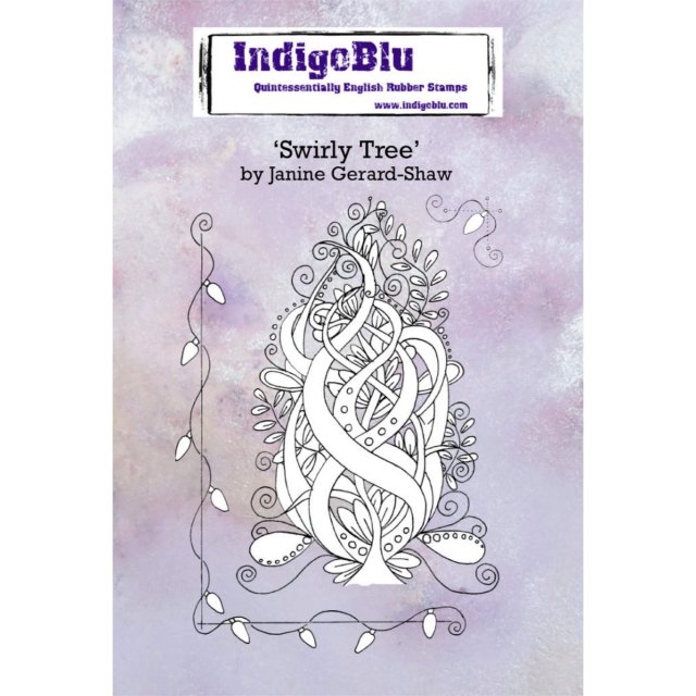IndigoBlu Stamps IndigoBlu A6 Rubber Mounted Stamp Swirly Tree | Set of 3