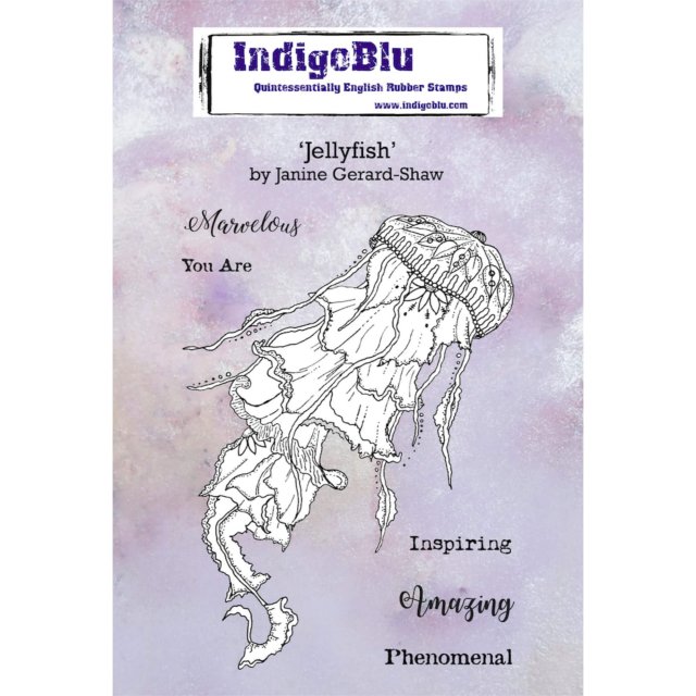 IndigoBlu Stamps IndigoBlu A6 Rubber Mounted Stamp Jellyfish | Set of 6