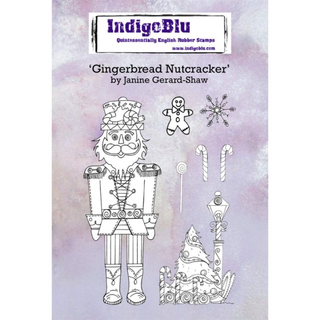 IndigoBlu Stamps IndigoBlu A6 Rubber Mounted Stamp Gingerbread Nutcracker | Set of 7