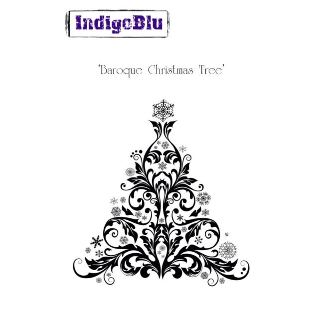 IndigoBlu Stamps IndigoBlu A6 Rubber Mounted Stamp Baroque Christmas Tree