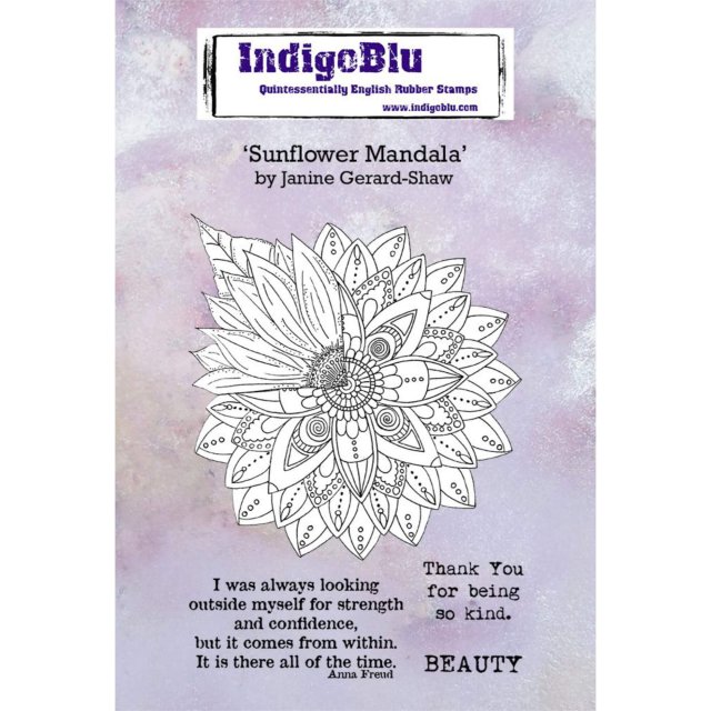 IndigoBlu Stamps IndigoBlu A6 Rubber Mounted Stamp Sunflower Mandala | Set of 4