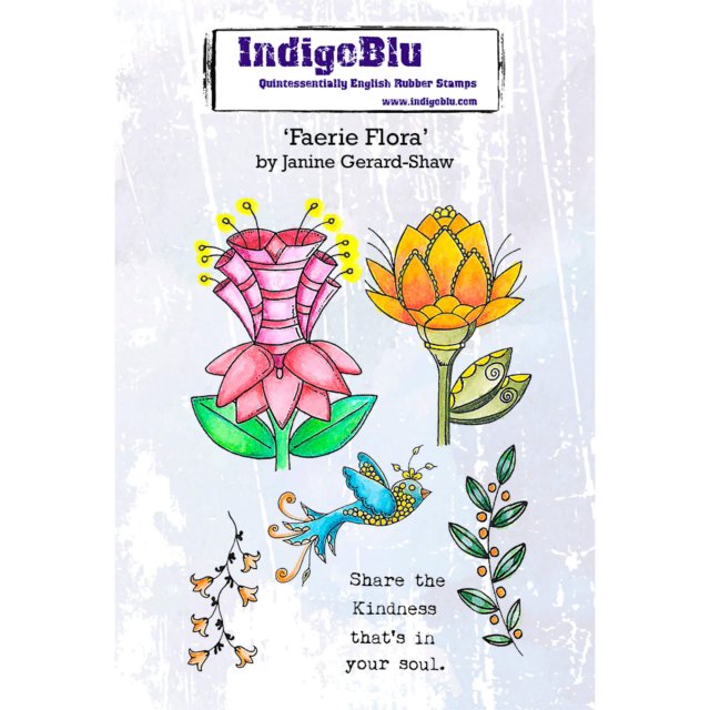 IndigoBlu Stamps IndigoBlu A6 Rubber Mounted Stamp Faerie Flora | Set of 6