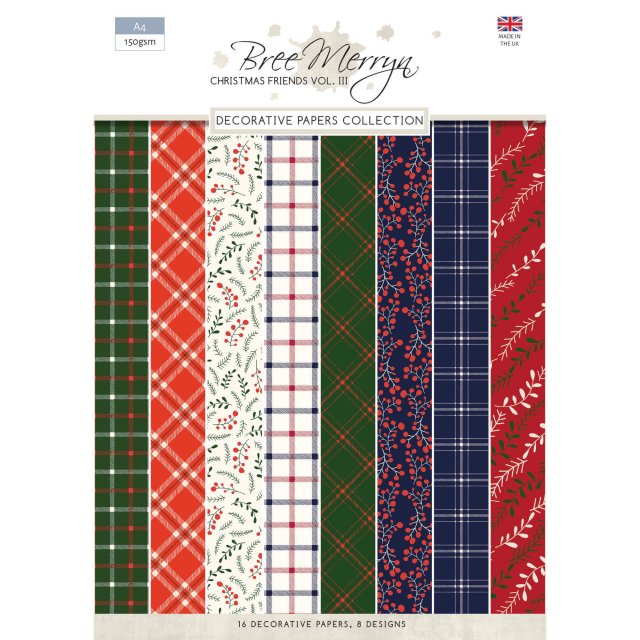 Bree Merryn Fine Art Bree Merryn Christmas Friends Vol III A4 Decorative Papers | 16 sheets
