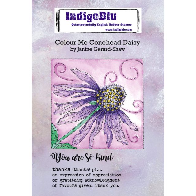 IndigoBlu Stamps IndigoBlu A6 Rubber Mounted Stamp Colour Me Conehead Daisy | Set of 3