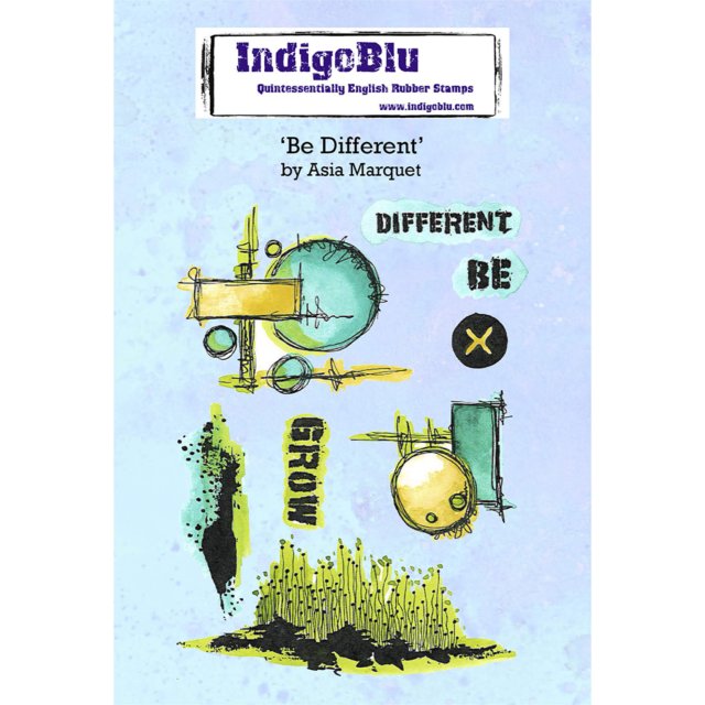 IndigoBlu Stamps IndigoBlu A6 Rubber Mounted Stamp Be Different | Set of 8