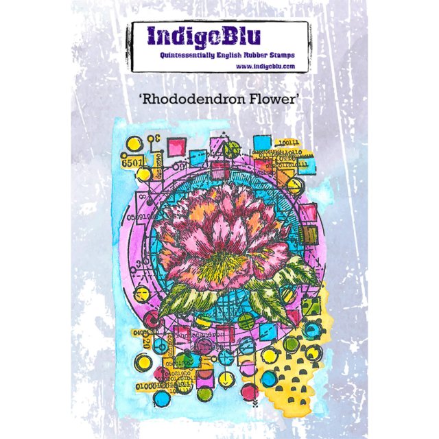 IndigoBlu Stamps IndigoBlu A6 Rubber Mounted Stamp Rhododendron Flower Background