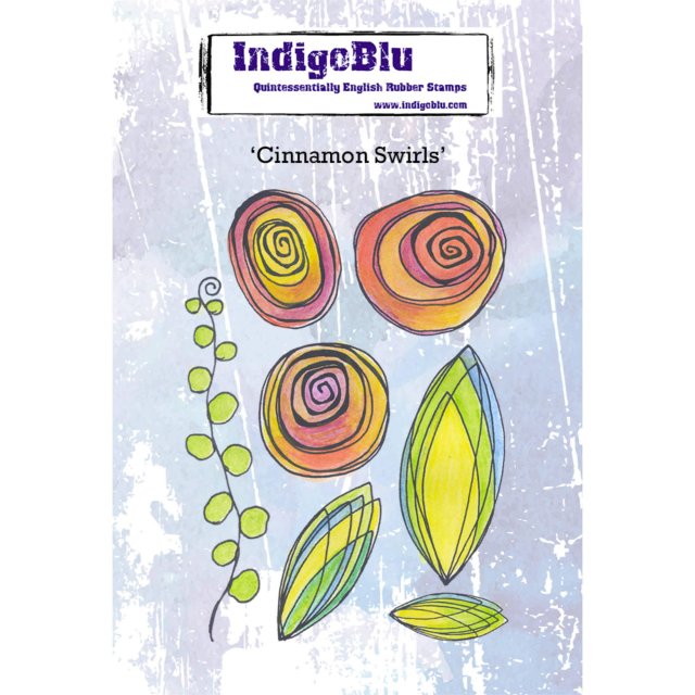IndigoBlu Stamps IndigoBlu A6 Rubber Mounted Stamp Cinnamon Swirls | Set of 7