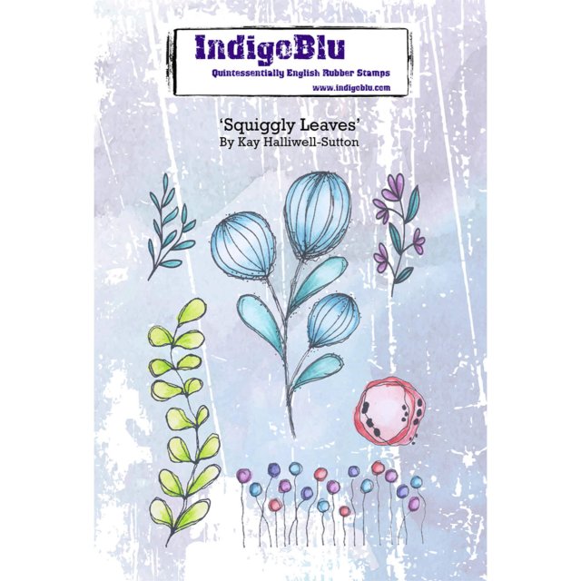 IndigoBlu Stamps IndigoBlu A6 Rubber Mounted Stamp Squiggly Leaves | Set of 6