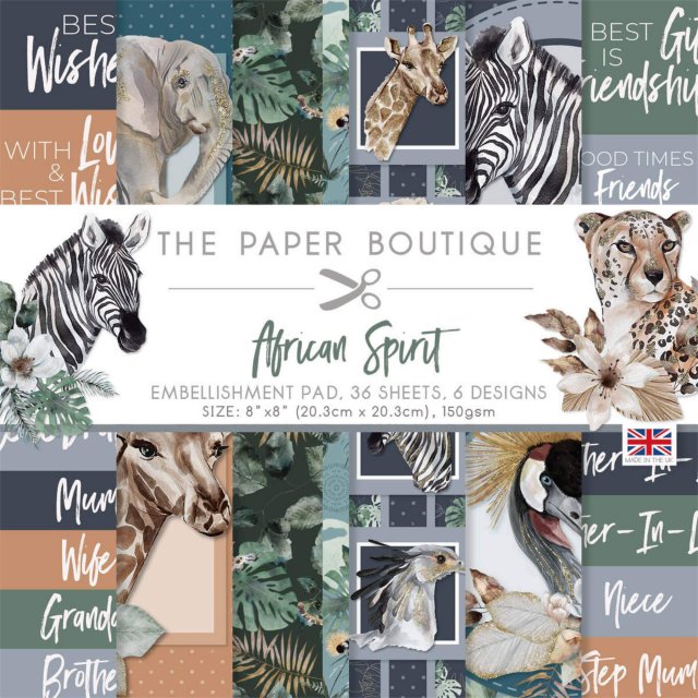 The Paper Boutique The Paper Boutique African Spirit 8 x 8 inch Embellishment Pad | 36 sheets