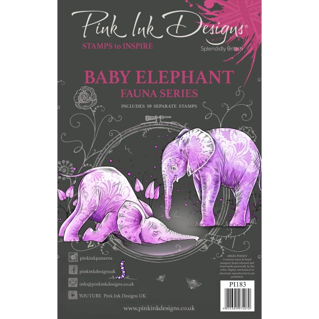 Pink Ink Designs Pink Ink Designs Clear Stamp Baby Elephant | Set of 10