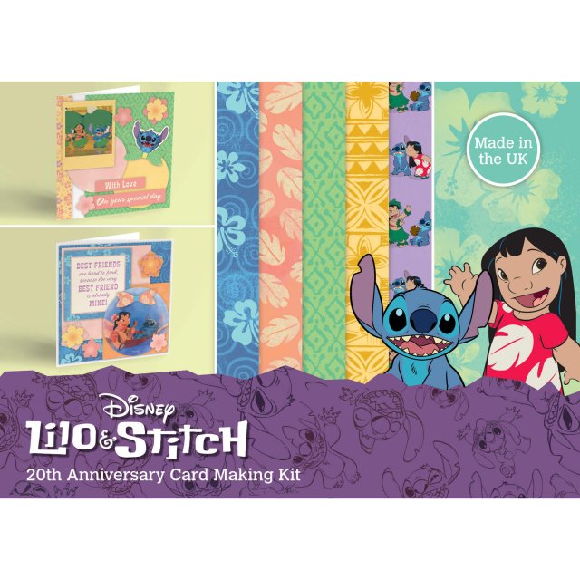 Disney Disney Lilo & Stitch 20th Anniversary Card Making Kit | 8 x 8 inch