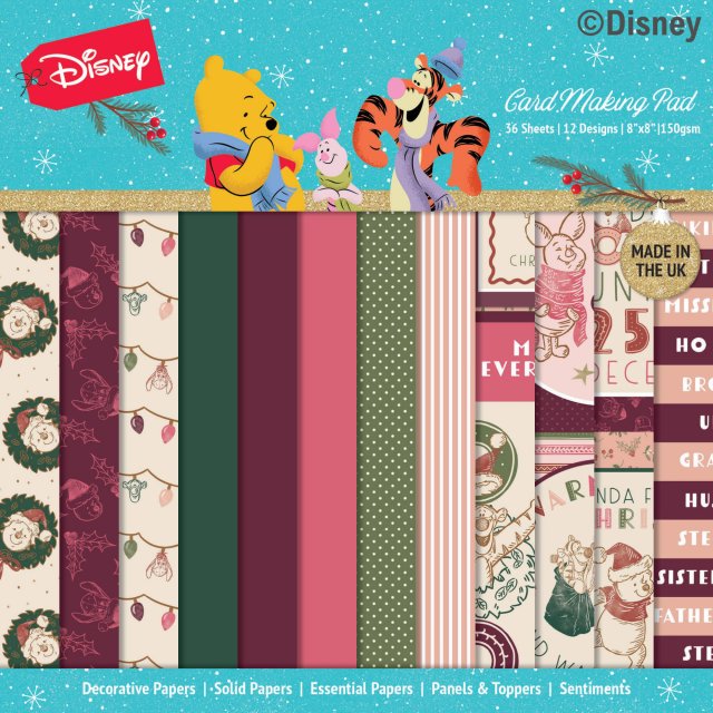 Disney Disney Winnie The Pooh Christmas 8 x 8 inch Card Making Pad | 30 sheets