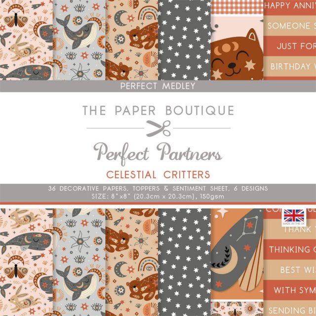 The Paper Boutique The Paper Boutique Perfect Partners Celestial Critters 8 x 8 inch Perfect Medley | 36 sheets