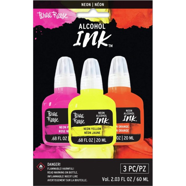 Brea Reese Brea Reese Alcohol Ink Set Neon Pink/Neon Yellow/Neon Orange | Set of 3