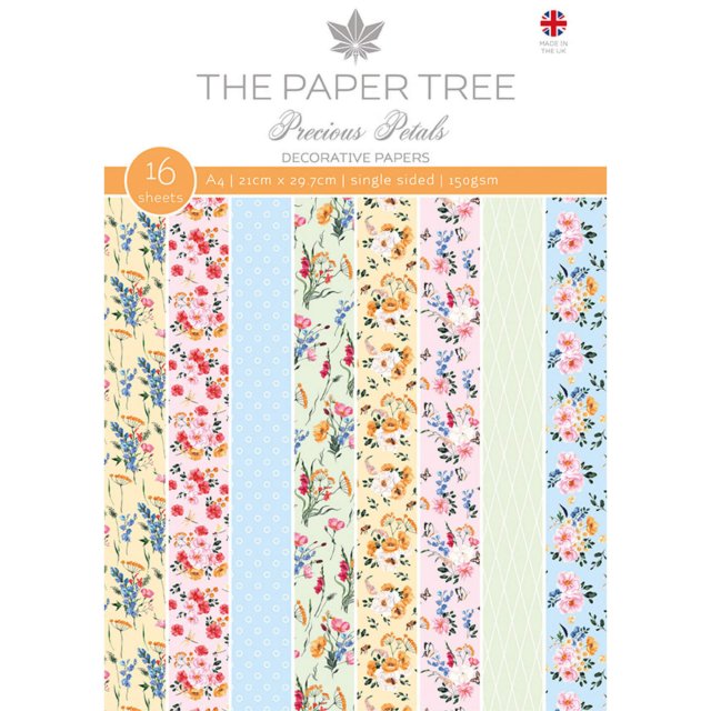 The Paper Tree The Paper Tree Precious Petals A4 Backing Papers | 16 sheets