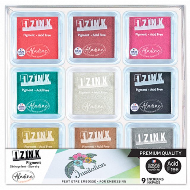 Izink Aladine Izink Embossing Slow Dry Pigment Set Pastel | Set of 9