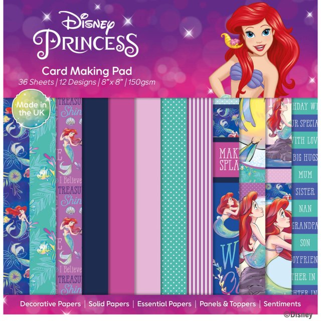 Disney Disney The Little Mermaid 8 x 8 inch Card Making Pad | 36 sheets