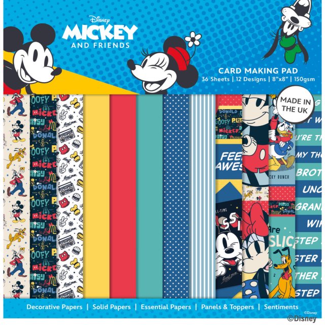 Disney Disney Mickey and Friends 8 x 8 inch Card Making Pad | 36 sheets