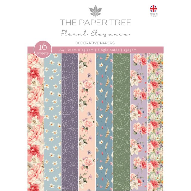 The Paper Tree The Paper Tree Floral Elegance A4 Backing Papers | 16 sheets