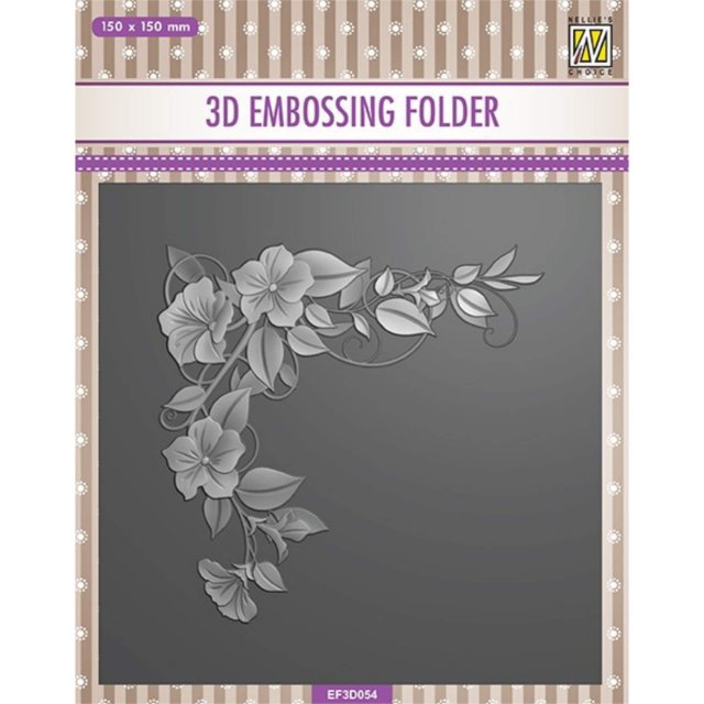 Nellie Snellen Nellie Snellen 3D Embossing Folder Flower Corner 1