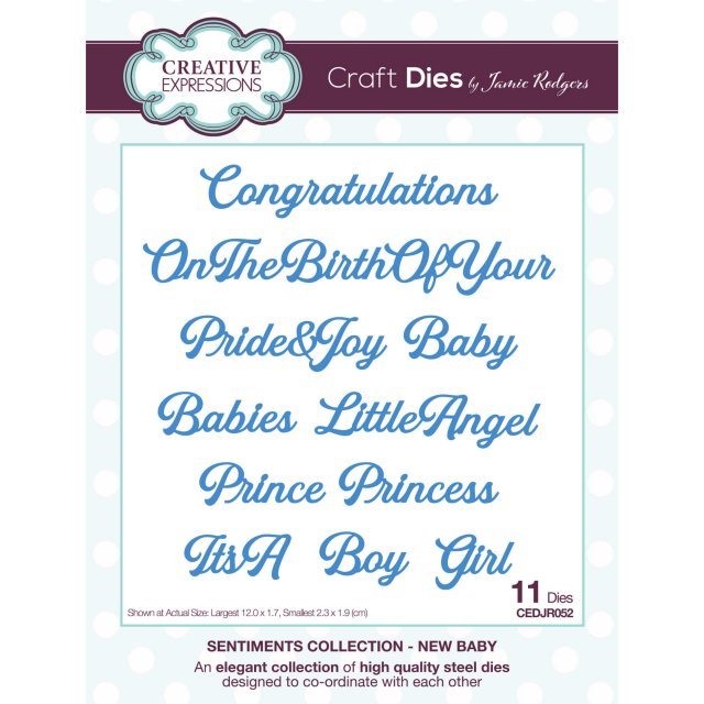 Jamie Rodgers Jamie Rodgers Craft Die Sentiments Collection New Baby | Set of 11